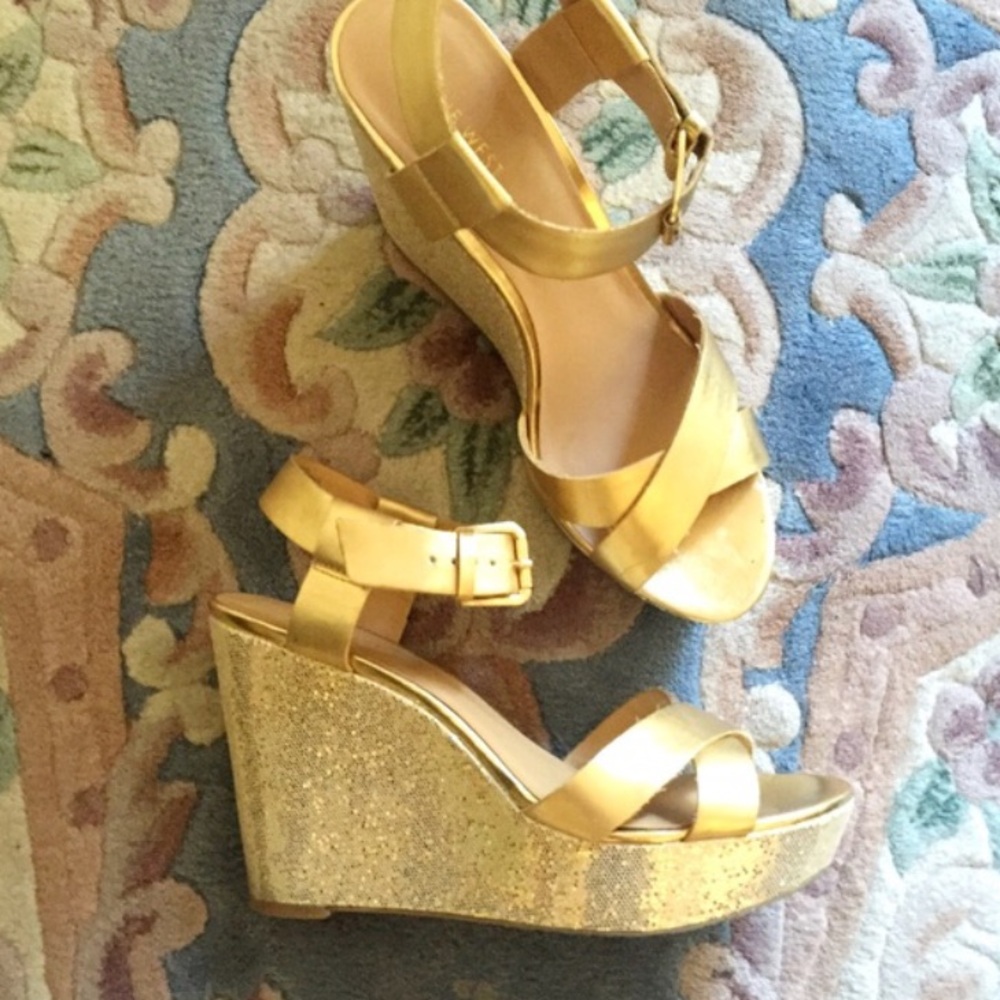 Gold Wedge Sandals